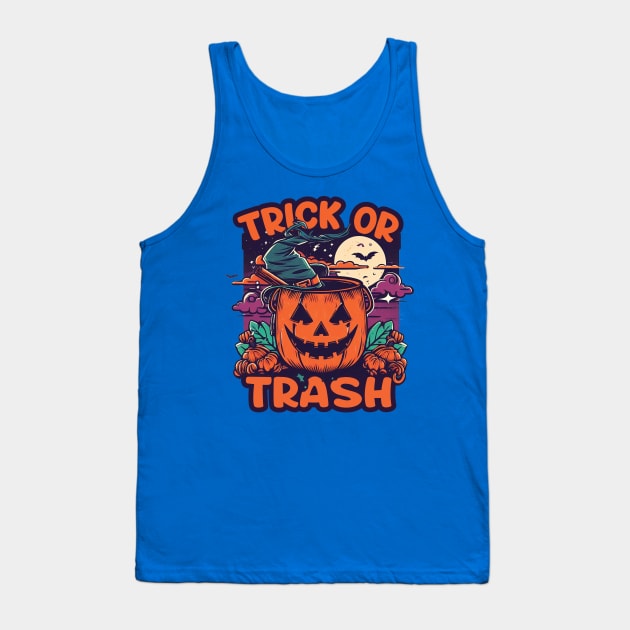 Trick-or-Trash Tank Top by Trendsdk